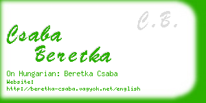 csaba beretka business card
